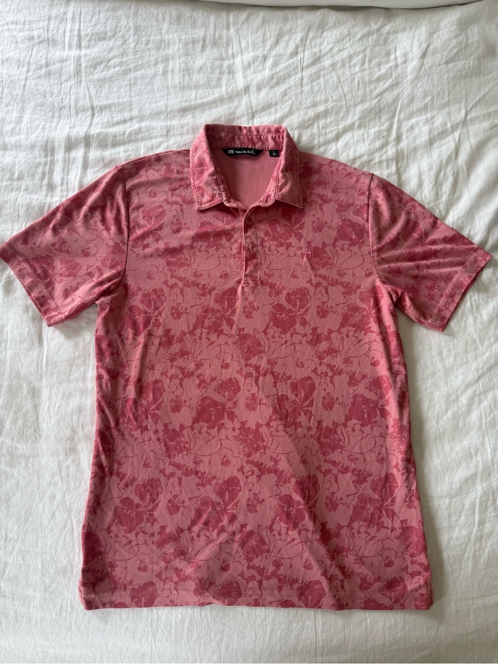TravisMathew Floral Polo in Rose